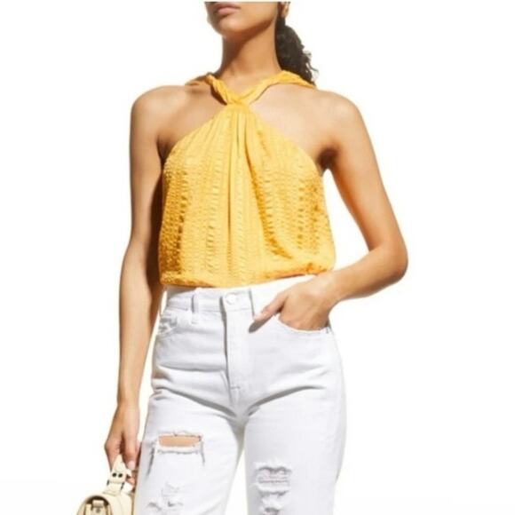 NWT FRAME 100% Silk Draped Crinkle Halter Neck Top Sz S - Picture 8 of 10